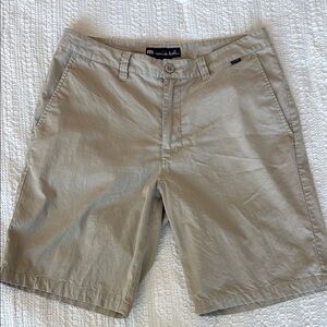 Travis Mathew Tan Flat Front Shorts